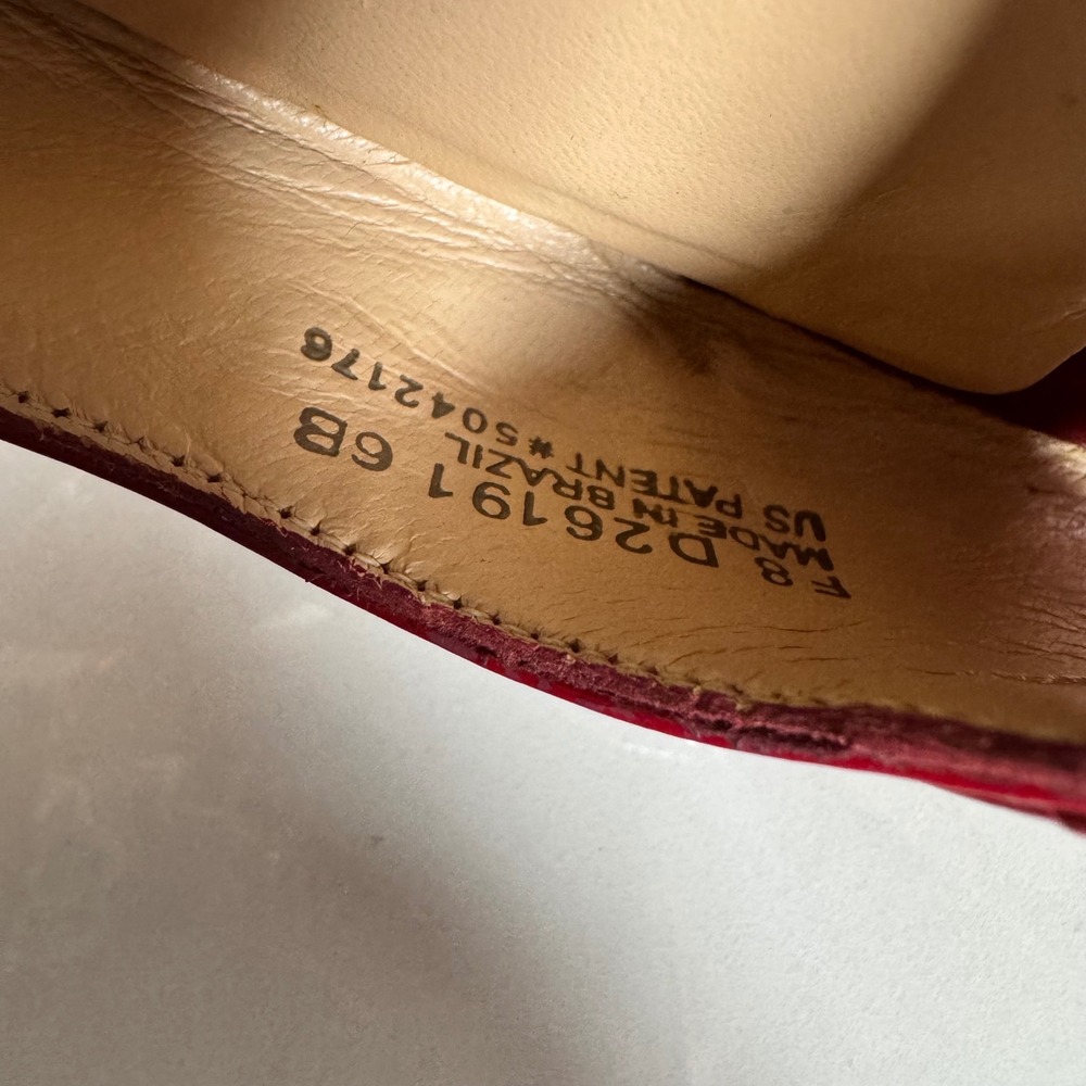 Cole Haan Nike Air Red Patent Leather Peep Toe Pumps Heels Size 6B - Picture 5 of 12